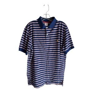 Brooks Brothers Men's Blue Preppy Collared Striped Polo